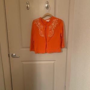 Orange shell cardigan